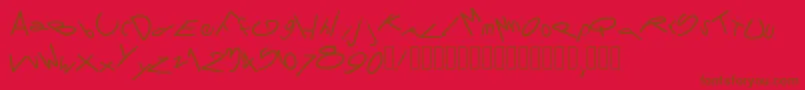 Pwtornado Font – Brown Fonts on Red Background