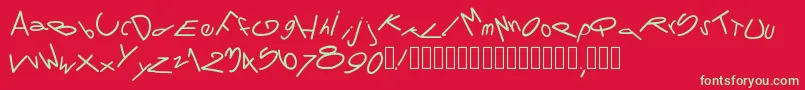 fuente Pwtornado – Fuentes Verdes Sobre Fondo Rojo