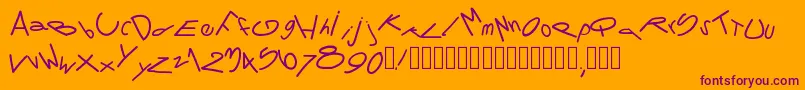 Pwtornado Font – Purple Fonts on Orange Background