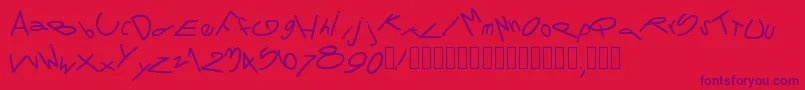 Pwtornado Font – Purple Fonts on Red Background