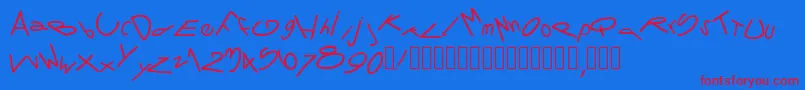 Шрифт Pwtornado – красные шрифты на синем фоне