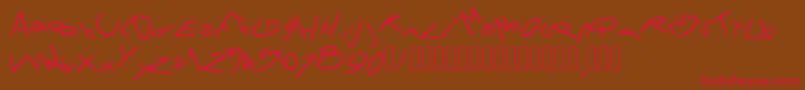 Pwtornado Font – Red Fonts on Brown Background