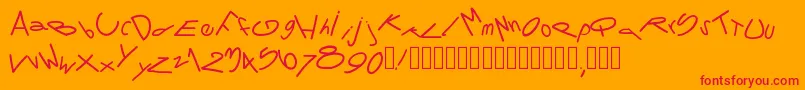 Pwtornado Font – Red Fonts on Orange Background