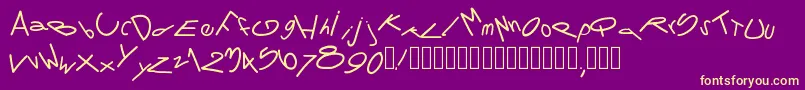 フォントPwtornado – 紫の背景に黄色のフォント