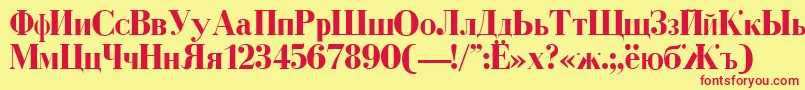 DearbornBold-fontti – punaiset fontit keltaisella taustalla