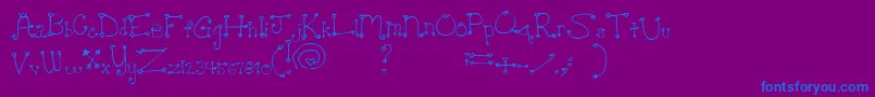 HeartacheTeenCrush Font – Blue Fonts on Purple Background