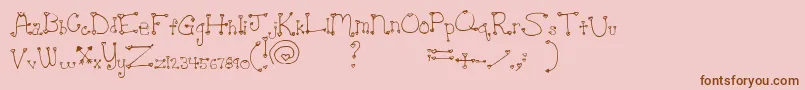 HeartacheTeenCrush Font – Brown Fonts on Pink Background