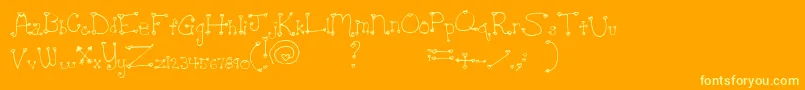 HeartacheTeenCrush-Schriftart – Gelbe Schriften auf orangefarbenem Hintergrund