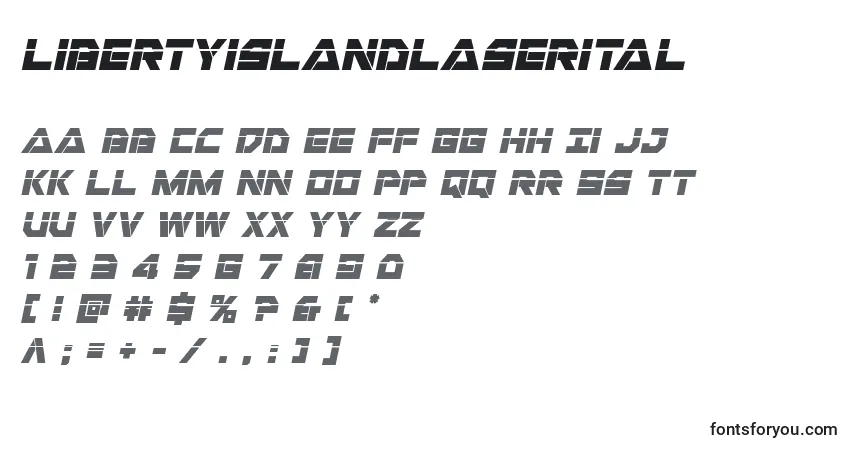Fuente Libertyislandlaserital - alfabeto, números, caracteres especiales
