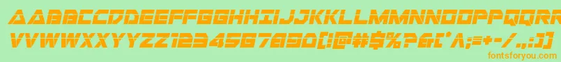 Libertyislandlaserital Font – Orange Fonts on Green Background