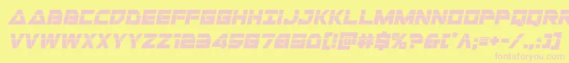 Libertyislandlaserital Font – Pink Fonts on Yellow Background