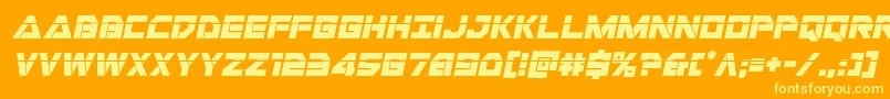 Libertyislandlaserital Font – Yellow Fonts on Orange Background