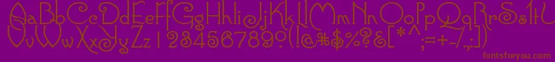 Connie-fontti – ruskeat fontit violetilla taustalla