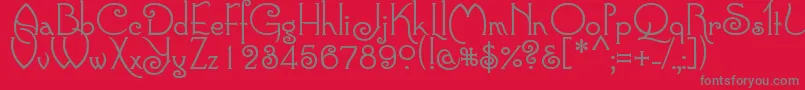 フォントConnie – 赤い背景に灰色の文字