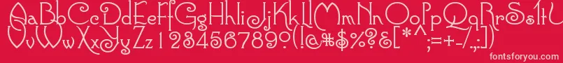 Connie Font – Pink Fonts on Red Background