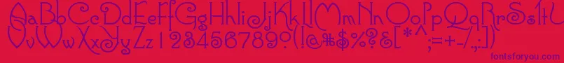Connie Font – Purple Fonts on Red Background