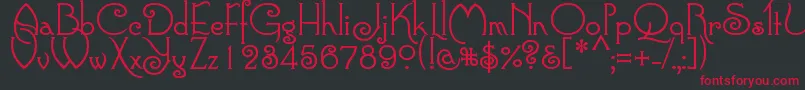 Connie Font – Red Fonts on Black Background