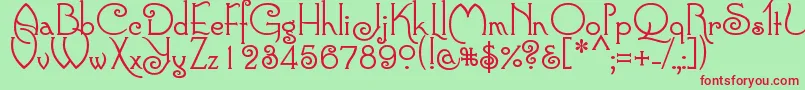 Connie Font – Red Fonts on Green Background