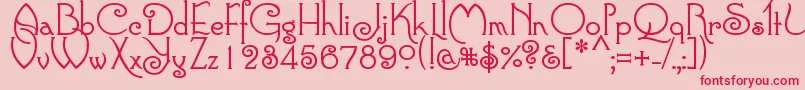 Connie Font – Red Fonts on Pink Background