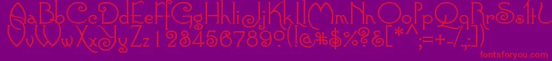 Connie-Schriftart – Rote Schriften auf violettem Hintergrund