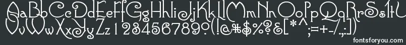 フォントConnie – 黒い背景に白い文字