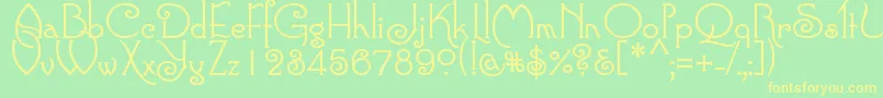 Connie Font – Yellow Fonts on Green Background