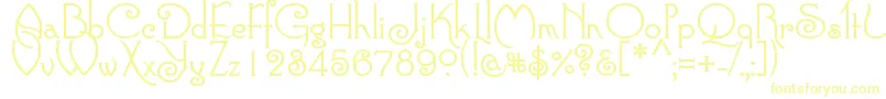 Connie Font – Yellow Fonts on White Background