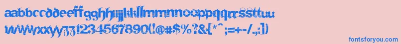 Frakturika Font – Blue Fonts on Pink Background