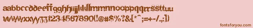 Frakturika-Schriftart – Braune Schriften auf rosa Hintergrund