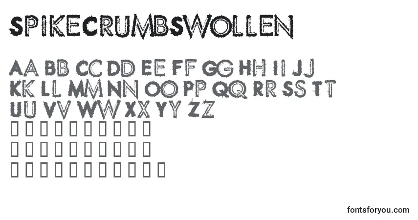 A fonte SpikeCrumbSwollen – alfabeto, números, caracteres especiais