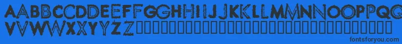 SpikeCrumbSwollen-Schriftart – Schwarze Schriften auf blauem Hintergrund