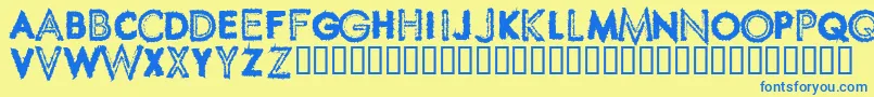 SpikeCrumbSwollen Font – Blue Fonts on Yellow Background