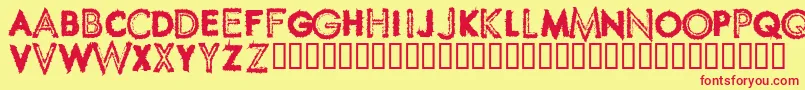 Шрифт SpikeCrumbSwollen – красные шрифты на жёлтом фоне