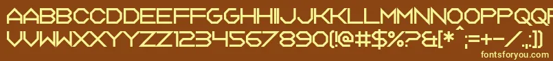 Tagon-fontti – keltaiset fontit ruskealla taustalla