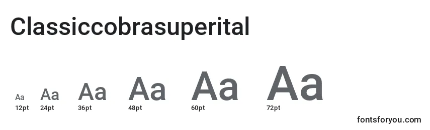 Размеры шрифта Classiccobrasuperital