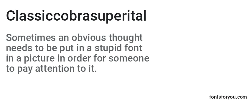 Classiccobrasuperital Font