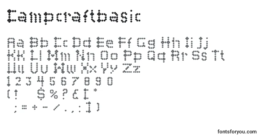 A fonte Campcraftbasic – alfabeto, números, caracteres especiais