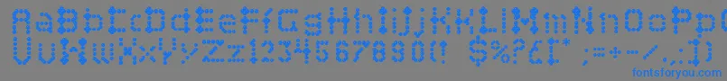 Campcraftbasic-Schriftart – Blaue Schriften auf grauem Hintergrund