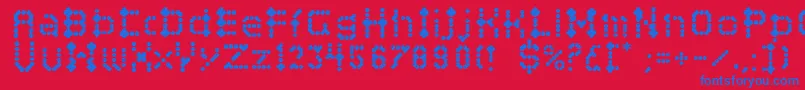 Campcraftbasic Font – Blue Fonts on Red Background