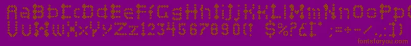 Campcraftbasic-Schriftart – Braune Schriften auf violettem Hintergrund