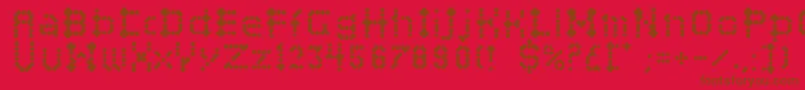 Campcraftbasic Font – Brown Fonts on Red Background