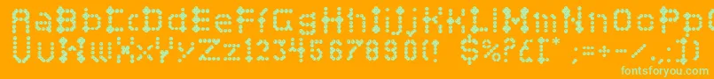 Шрифт Campcraftbasic – зелёные шрифты на оранжевом фоне