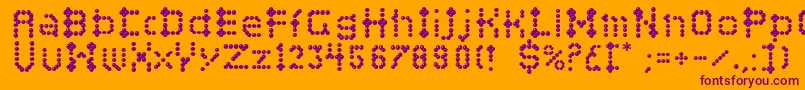 Campcraftbasic Font – Purple Fonts on Orange Background