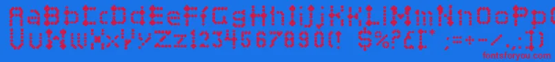 Campcraftbasic Font – Red Fonts on Blue Background