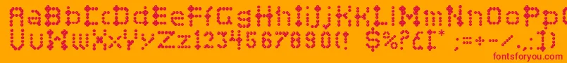 Fonte Campcraftbasic – fontes vermelhas em um fundo laranja