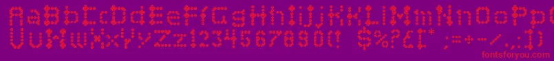 Campcraftbasic-Schriftart – Rote Schriften auf violettem Hintergrund