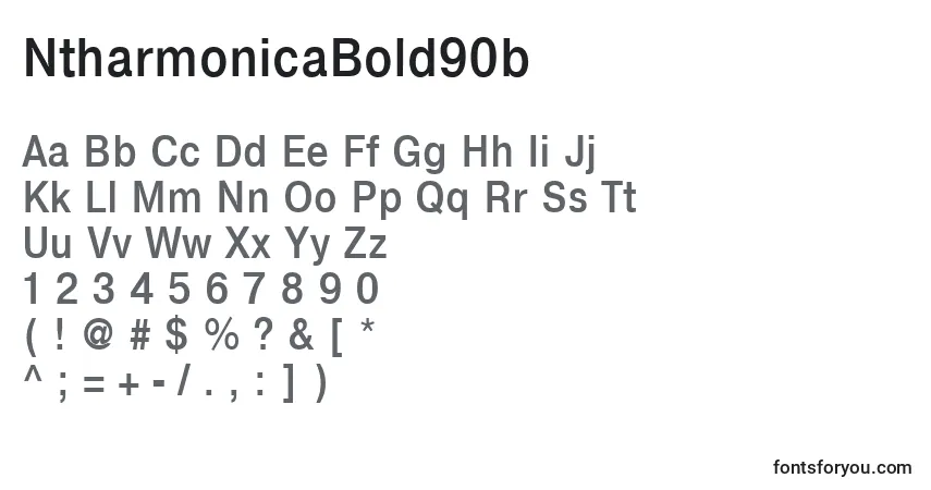 Шрифт NtharmonicaBold90b – алфавит, цифры, специальные символы