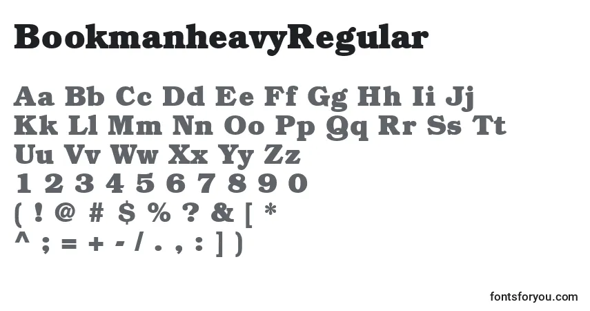 Schriftart BookmanheavyRegular – Alphabet, Zahlen, spezielle Symbole