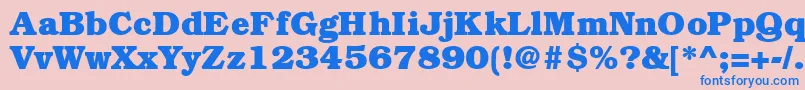 BookmanheavyRegular Font – Blue Fonts on Pink Background