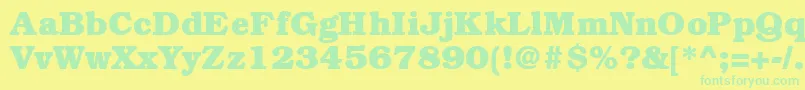 BookmanheavyRegular Font – Green Fonts on Yellow Background